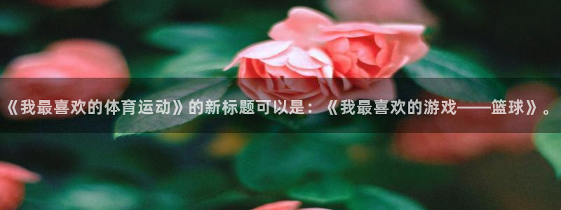 vsport体育：《我最喜欢的体育运动》的新标题可以是：《我最喜欢的游戏——篮球》。